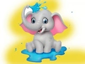 游戏Coloring Book: Elephant Spraying Water