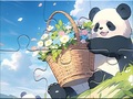 游戏Jigsaw Puzzle: Basket Flower Panda