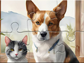 游戏Jigsaw Puzzle: Oil Painting Dog And Cat