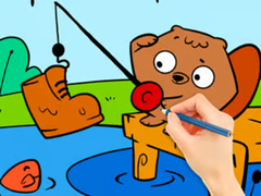 游戏Coloring Book: Fishing Squirrel