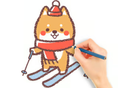 游戏Coloring Book: Skiing Puppy