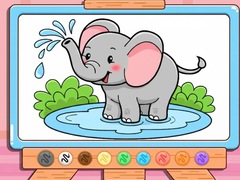 游戏Coloring Book: Cute Baby Elephant